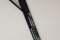 Dolce & Gabbana Black Fabric Leather Barcode Silver Buckle Belt