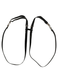 Dolce & Gabbana Black Adjustable Silver Metal Clips Suspenders