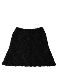 Dolce & Gabbana Men Black Cashmere Knitted Neck Warmer Scarf