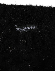 Dolce & Gabbana Men Black Cashmere Knitted Neck Warmer Scarf