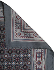 Dolce & Gabbana Gray Geometric Pocket Square Foulard Scarf