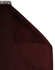 Dolce & Gabbana Burgundy Modal Frayed Edge Lace Stole Scarf