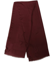 Dolce & Gabbana Burgundy Modal Frayed Edge Lace Stole Scarf