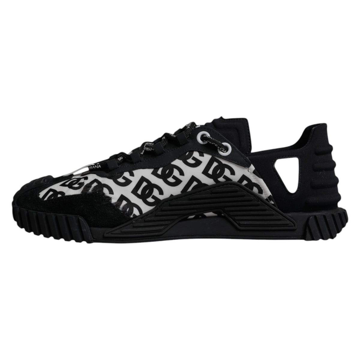 Dolce & Gabbana Black Logo Lace Up Low Top NS1 Sneakers Shoes