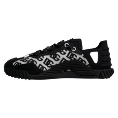 Dolce & Gabbana Black Logo Lace Up Low Top NS1 Sneakers Shoes