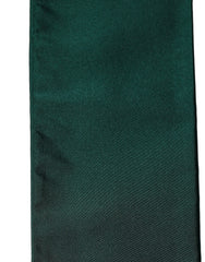 Dolce & Gabbana Men Green Satin Silk Fringed Lace Stole