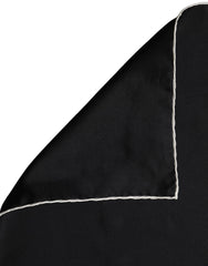 Dolce & Gabbana Men Black Silk Pocket Square Foulard Scarf