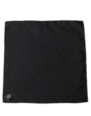 Dolce & Gabbana Men Black Silk Pocket Square Foulard Scarf