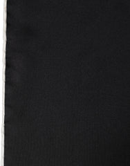 Dolce & Gabbana Men Black Silk Pocket Square Foulard Scarf