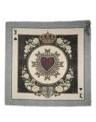 Dolce & Gabbana Men Multicolor King of Hearts Square Foulard Scarf