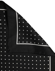 Dolce & Gabbana Black Polka Dot Pocket Square Foulard Scarf