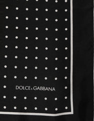Dolce & Gabbana Black Polka Dot Pocket Square Foulard Scarf