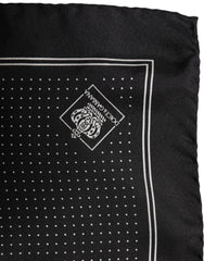 Dolce & Gabbana Black Polka Dot Pocket Square Foulard Scarf