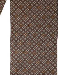 Dolce & Gabbana Brown Geometric Silk Men Neck Shawl Scarf