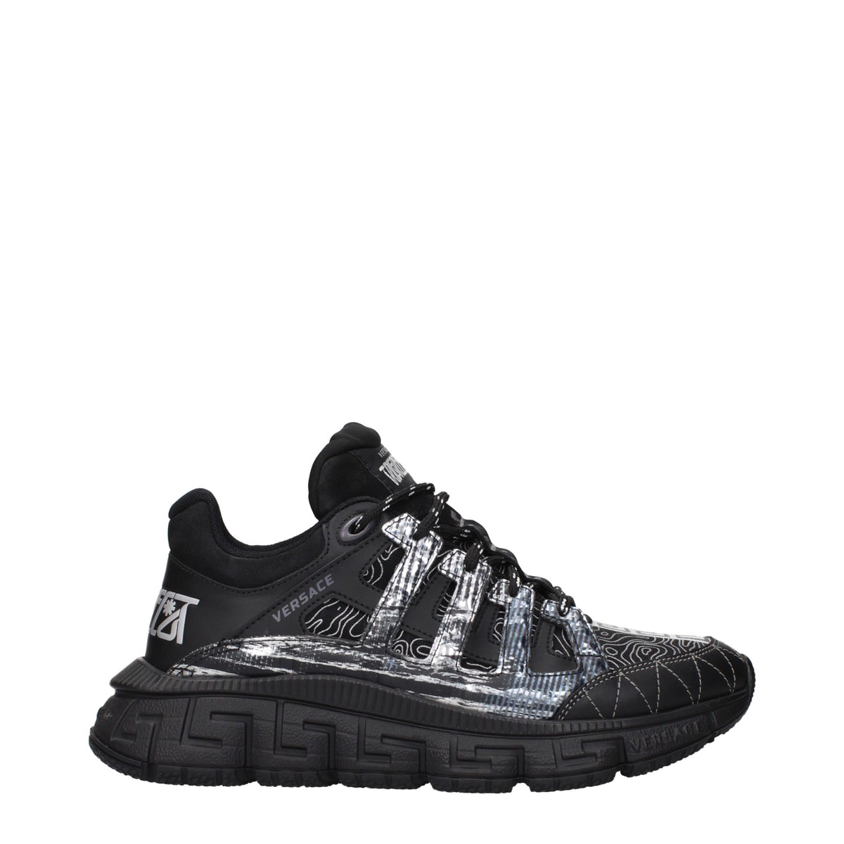 Versace Black Fabric Athletic Sneakers