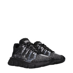 Versace Black Fabric Athletic Sneakers