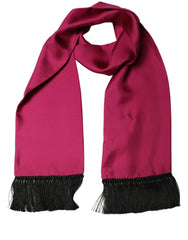 Dolce & Gabbana Men Burgundy Silk Fringed Lace Stole Scarf