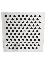 Dolce & Gabbana White Black Polka Dot Square Foulard Scarf