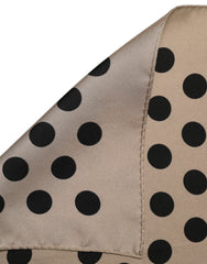 Dolce & Gabbana Beige Black Polka Dot Square Foulard Scarf