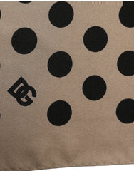 Dolce & Gabbana Beige Black Polka Dot Square Foulard Scarf