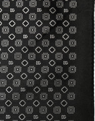 Dolce & Gabbana Black White Patterned Pocket Square Scarf