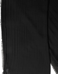Dolce & Gabbana Black Silk Wool Fringed Men Lace Stole Scarf