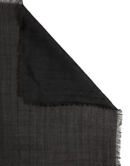 Dolce & Gabbana Black Silk Wool Fringed Men Lace Stole Scarf