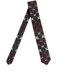 Dolce & Gabbana Multicolor Cotton Geometric Adjustable Tied Necktie Tie