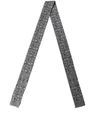 Dolce & Gabbana Men Gray Bee Silk Skinny Twilly Foulard Scarf
