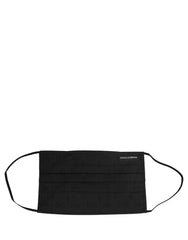Dolce & Gabbana Black 100% Cotton Pleated Elastic Ear Strap Face Mask