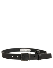 Dolce & Gabbana Black Leather Antique Finish Buckle Belt