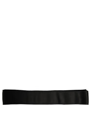 Dolce & Gabbana Black Satin Silk Wide Band Waist Cintura Belt