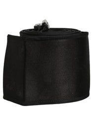Dolce & Gabbana Black Satin Silk Wide Band Waist Cintura Belt