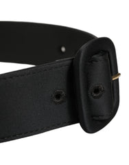 Dolce & Gabbana Black Wide Fabric Oval Buckle Cintura Belt