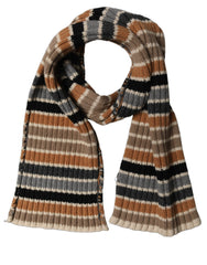 Dolce & Gabbana Multicolor Striped Knitted Viscose Shawl Scarf