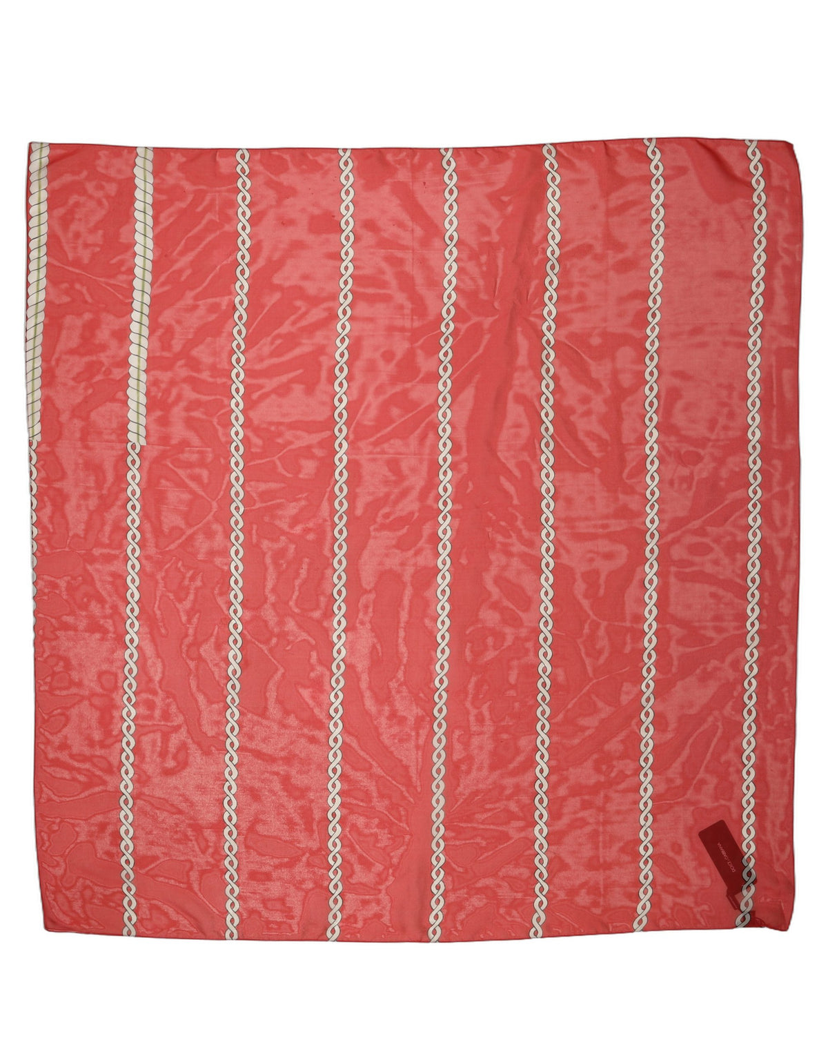 Dolce & Gabbana Red Silk Braided Rope Square Foulard Scarf