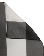 Dolce & Gabbana Black White Stripe Silk Square Foulard Scarf