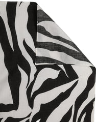 Dolce & Gabbana Black White Zebra Cotton Lace Stole Scarf