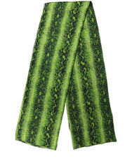 Dolce & Gabbana Green Black Printed Silk Sheer Stole Scarf