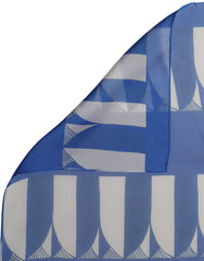 Dolce & Gabbana Blue White Patterned Square Foulard Scarf