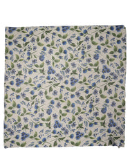 Dolce & Gabbana White Blue Floral Square Foulard Scarf
