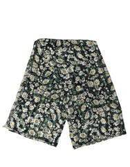 Dolce & Gabbana Black Floral Daisy Square Foulard Scarf