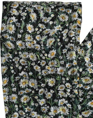 Dolce & Gabbana Black Floral Daisy Square Foulard Scarf
