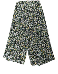 Dolce & Gabbana Black Silk Daisy Chiffon Long Stole Scarf