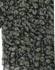 Dolce & Gabbana Black Silk Daisy Chiffon Long Stole Scarf