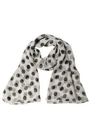 Dolce & Gabbana White Black Polka Dot Shawl Stole Scarf