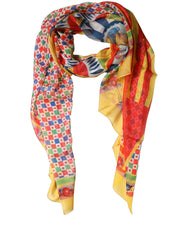 Dolce & Gabbana Multicolor Silk Carretto Print Stole Scarf