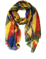 Dolce & Gabbana Multicolor Silk Printed Shawl Stole Scarf