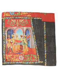 Dolce & Gabbana Multicolor Silk Printed Square Foulard Scarf