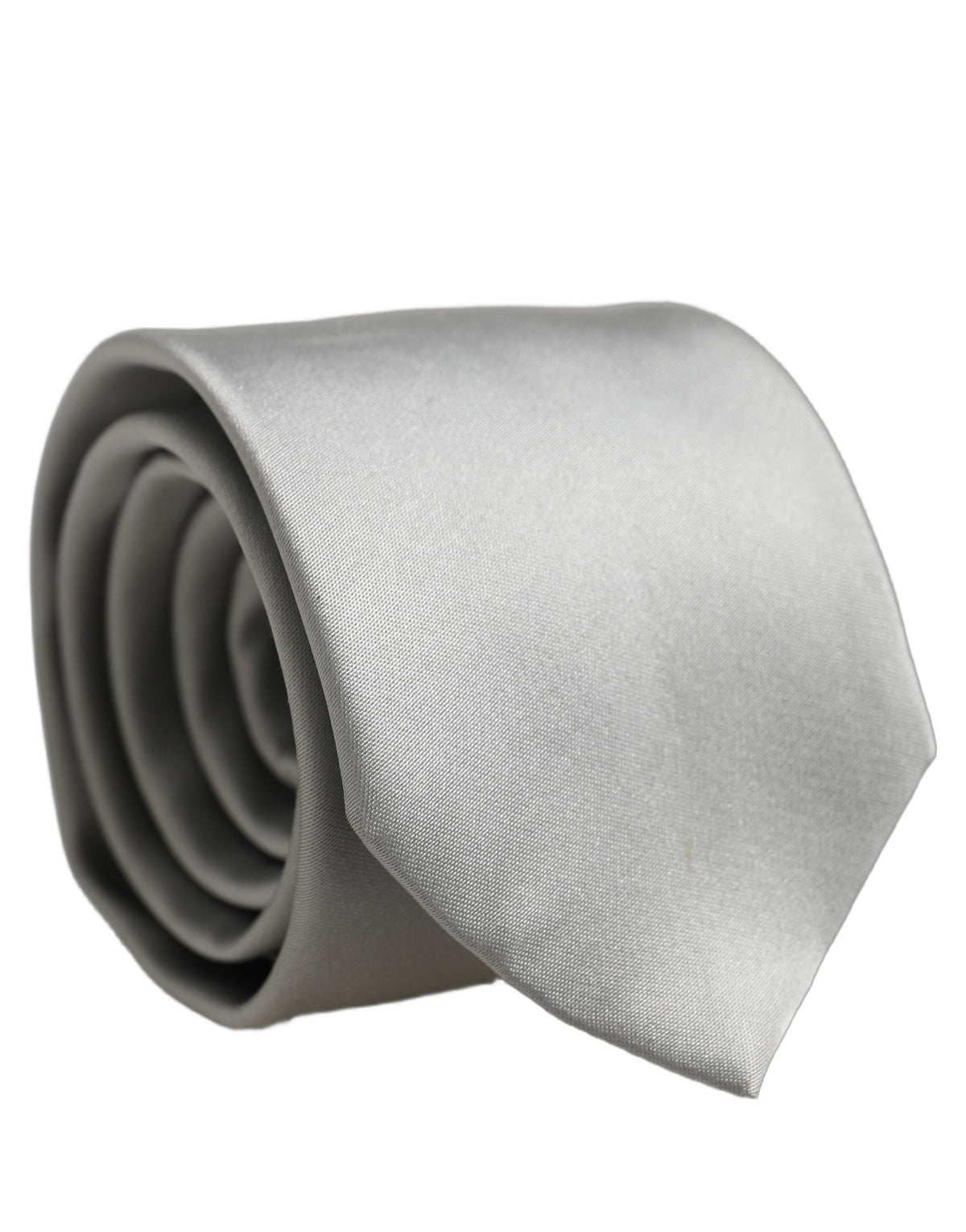 Dolce & Gabbana Gray Satin 100% Silk Adjustable Tied Men Necktie Tie